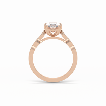 1.91 CT Oval Cut Pave & Halo Style Moissanite Engagement Ring