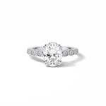 1.91 CT Oval Cut Pave & Halo Style Moissanite Engagement Ring 1