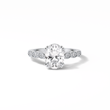1.91 CT Oval Cut Pave & Halo Style Moissanite Engagement Ring 1