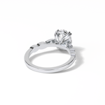 1.91 CT Oval Cut Pave & Halo Style Moissanite Engagement Ring 3