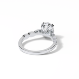 1.91 CT Oval Cut Pave & Halo Style Moissanite Engagement Ring 3