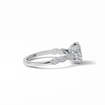 1.91 CT Oval Cut Pave & Halo Style Moissanite Engagement Ring 4