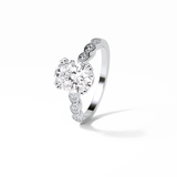 1.91 CT Oval Cut Pave & Halo Style Moissanite Engagement Ring 7