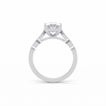1.91 CT Oval Cut Pave & Halo Style Moissanite Engagement Ring 2