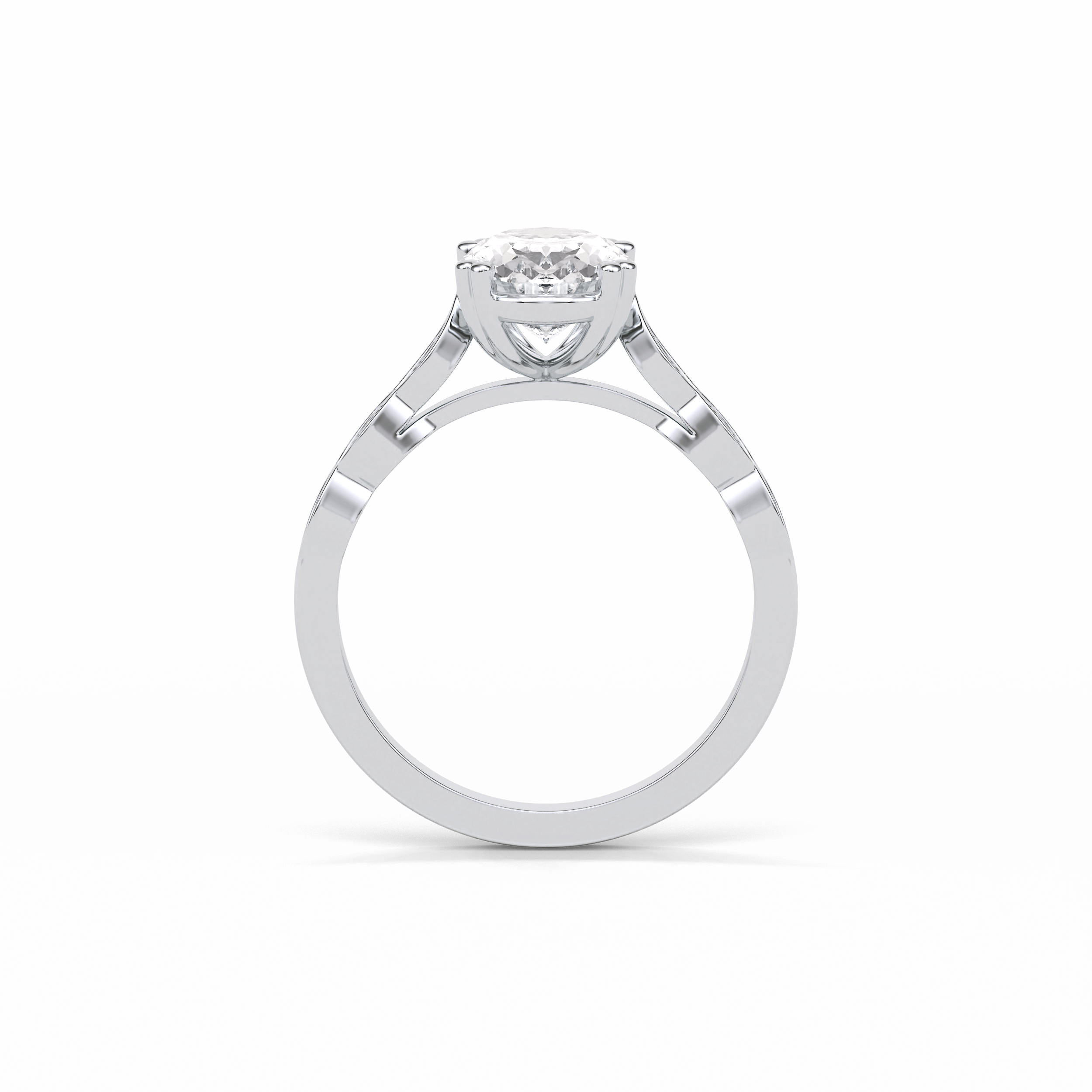 1.91 CT Oval Cut Pave & Halo Style Moissanite Engagement Ring 2