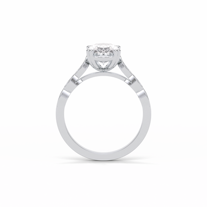 1.91 CT Oval Cut Pave & Halo Style Moissanite Engagement Ring