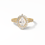 1.33 CT Oval Cut Pave & Cluster Style Moissanite Engagement Ring 8