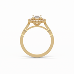 1.33 CT Oval Cut Pave & Cluster Style Moissanite Engagement Ring 19