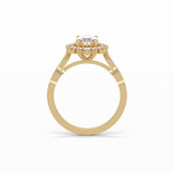 1.33 CT Oval Cut Pave & Cluster Style Moissanite Engagement Ring 19