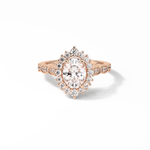 1.33 CT Oval Cut Pave & Cluster Style Moissanite Engagement Ring 15