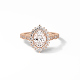 1.33 CT Oval Cut Pave & Cluster Style Moissanite Engagement Ring 15
