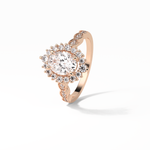 1.33 CT Oval Cut Pave & Cluster Style Moissanite Engagement Ring 9