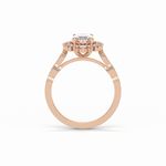 1.33 CT Oval Cut Pave & Cluster Style Moissanite Engagement Ring 10