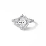 1.33 CT Oval Cut Pave & Cluster Style Moissanite Engagement Ring 1