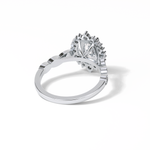 1.33 CT Oval Cut Pave & Cluster Style Moissanite Engagement Ring 7
