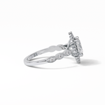 1.33 CT Oval Cut Pave & Cluster Style Moissanite Engagement Ring 2