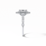 1.33 CT Oval Cut Pave & Cluster Style Moissanite Engagement Ring 3