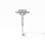1.33 CT Oval Cut Pave & Cluster Style Moissanite Engagement Ring 3