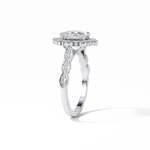 1.33 CT Oval Cut Pave & Cluster Style Moissanite Engagement Ring 4