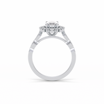 1.33 CT Oval Cut Pave & Cluster Style Moissanite Engagement Ring 6