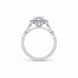 1.33 CT Oval Cut Pave & Cluster Style Moissanite Engagement Ring 6