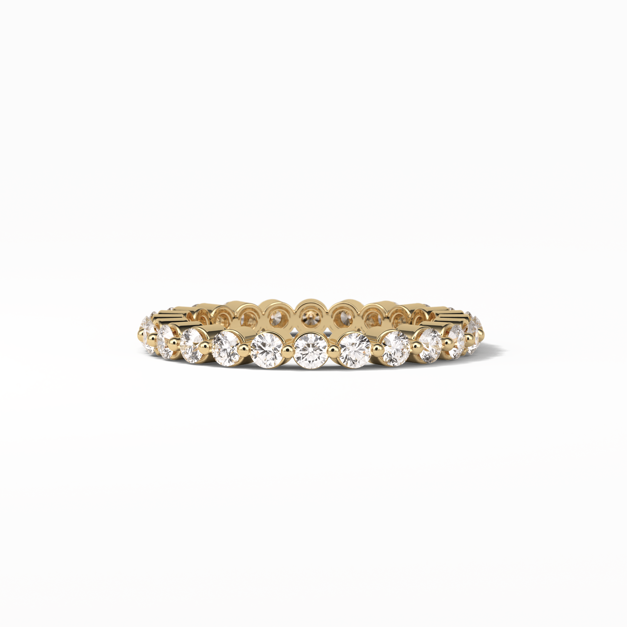1.2 TCW Round Shaped Moissanite With Full Eternity Wedding Band 15