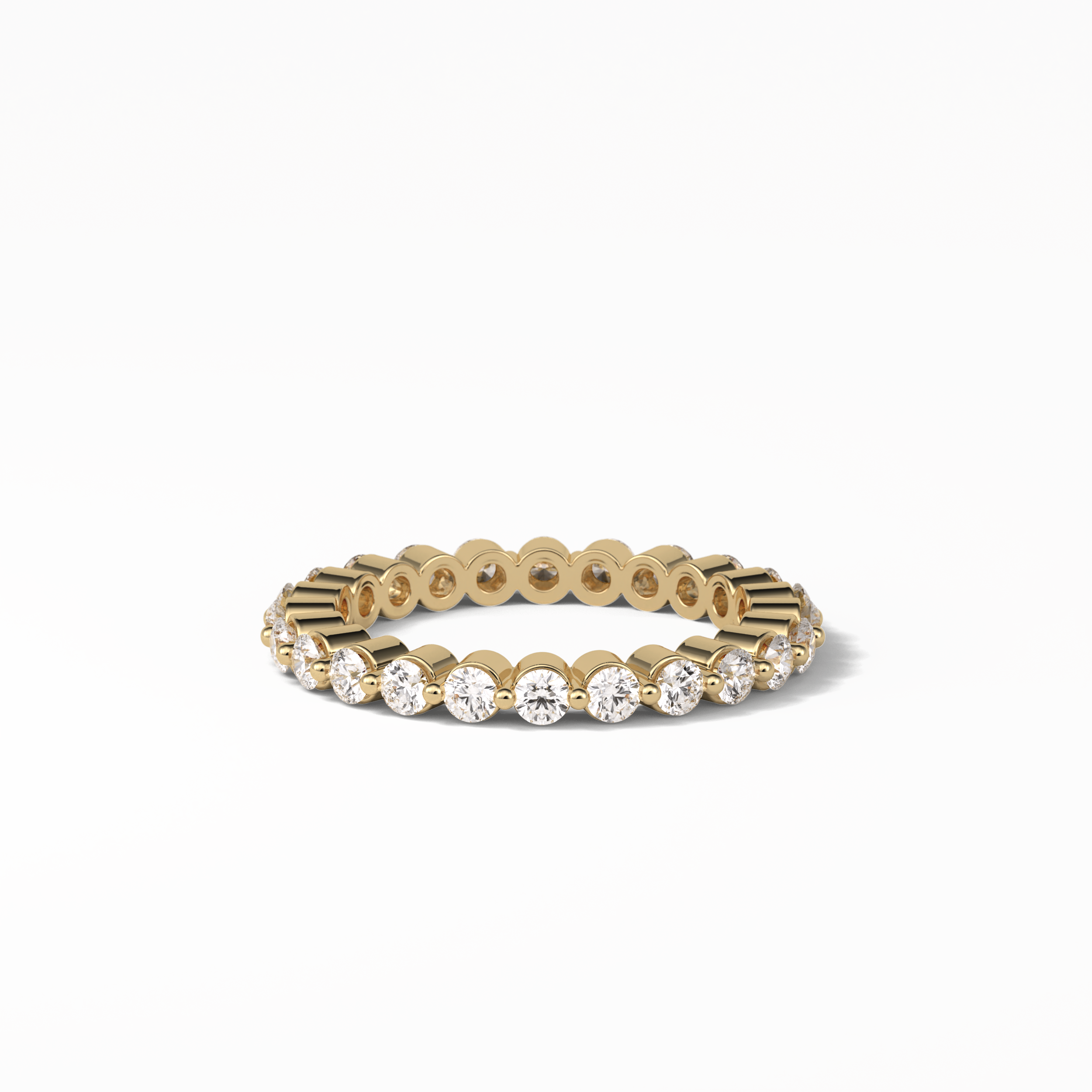 1.2 TCW Round Shaped Moissanite With Full Eternity Wedding Band 19