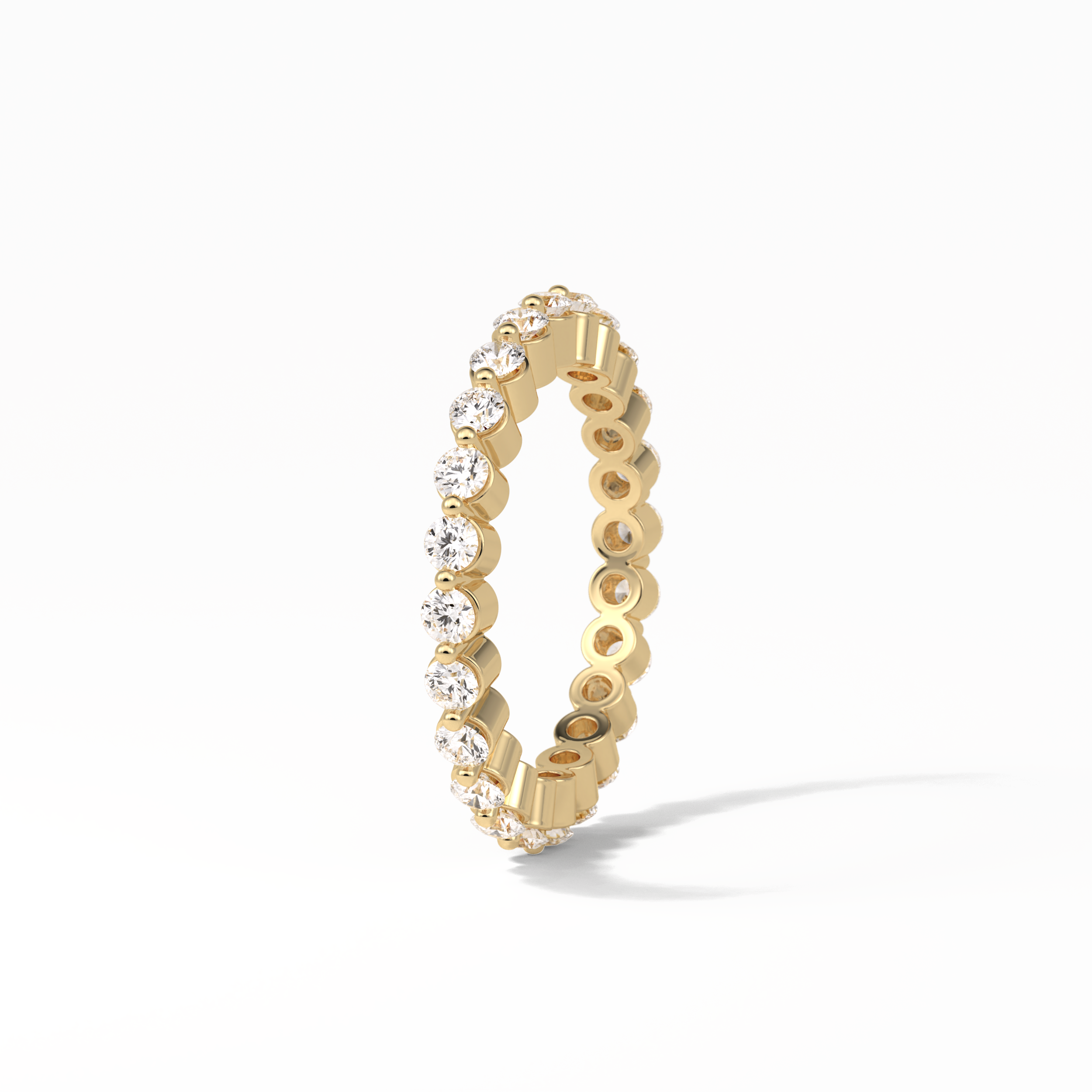 1.2 TCW Round Shaped Moissanite With Full Eternity Wedding Band 21