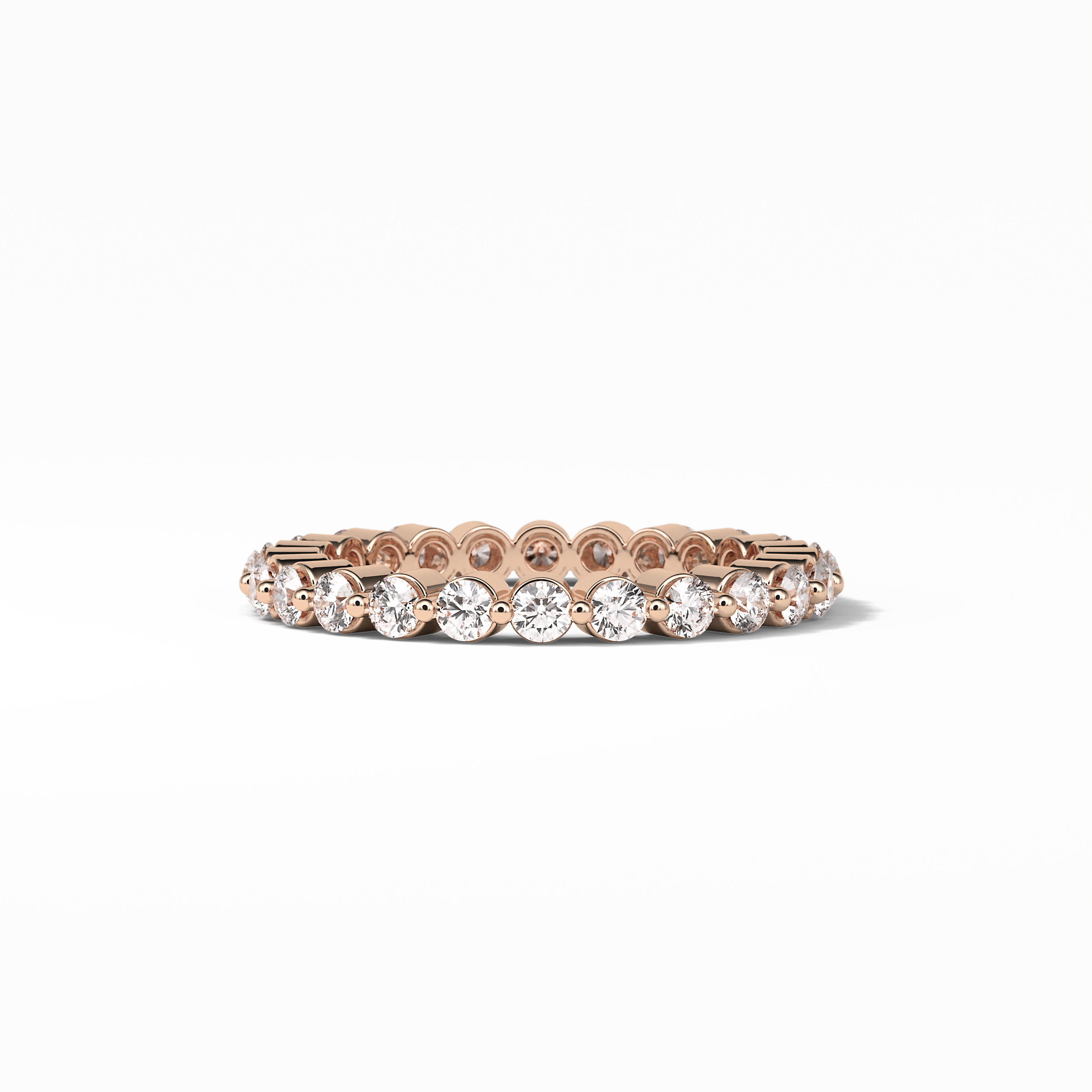 1.2 TCW Round Shaped Moissanite With Full Eternity Wedding Band 16