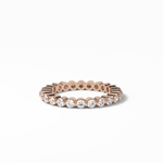 1.2 TCW Round Shaped Moissanite With Full Eternity Wedding Band 17