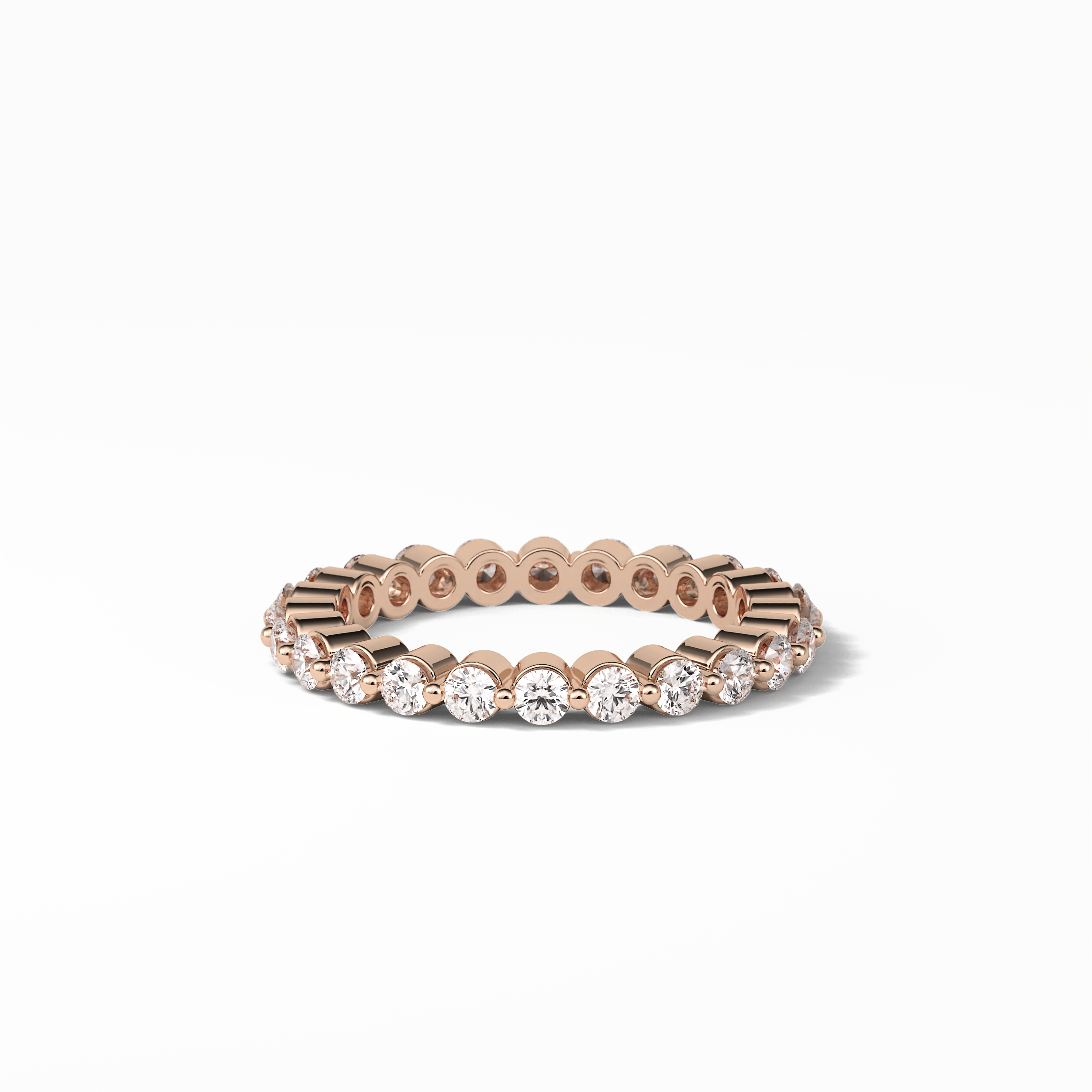 1.2 TCW Round Shaped Moissanite With Full Eternity Wedding Band 17
