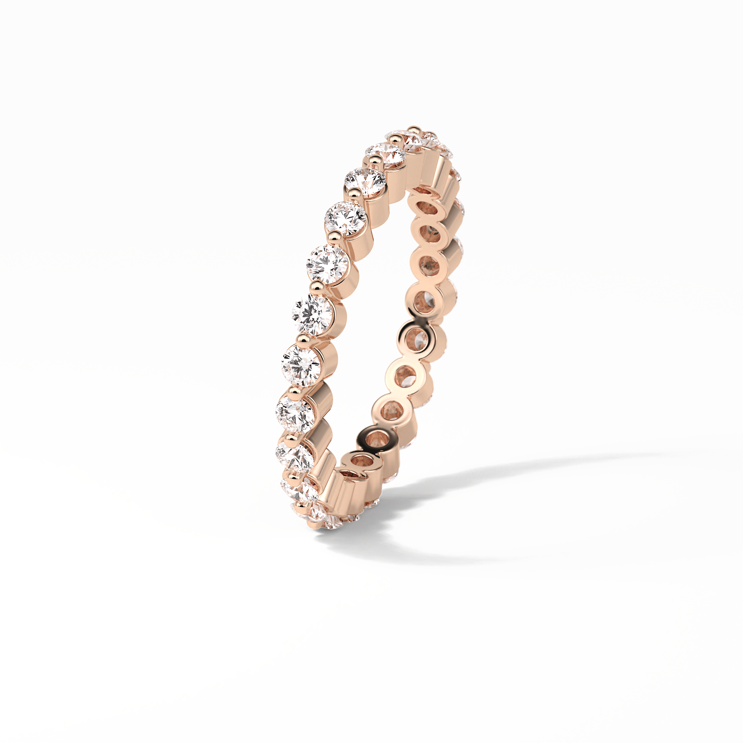 1.2 TCW Round Shaped Moissanite With Full Eternity Wedding Band 11