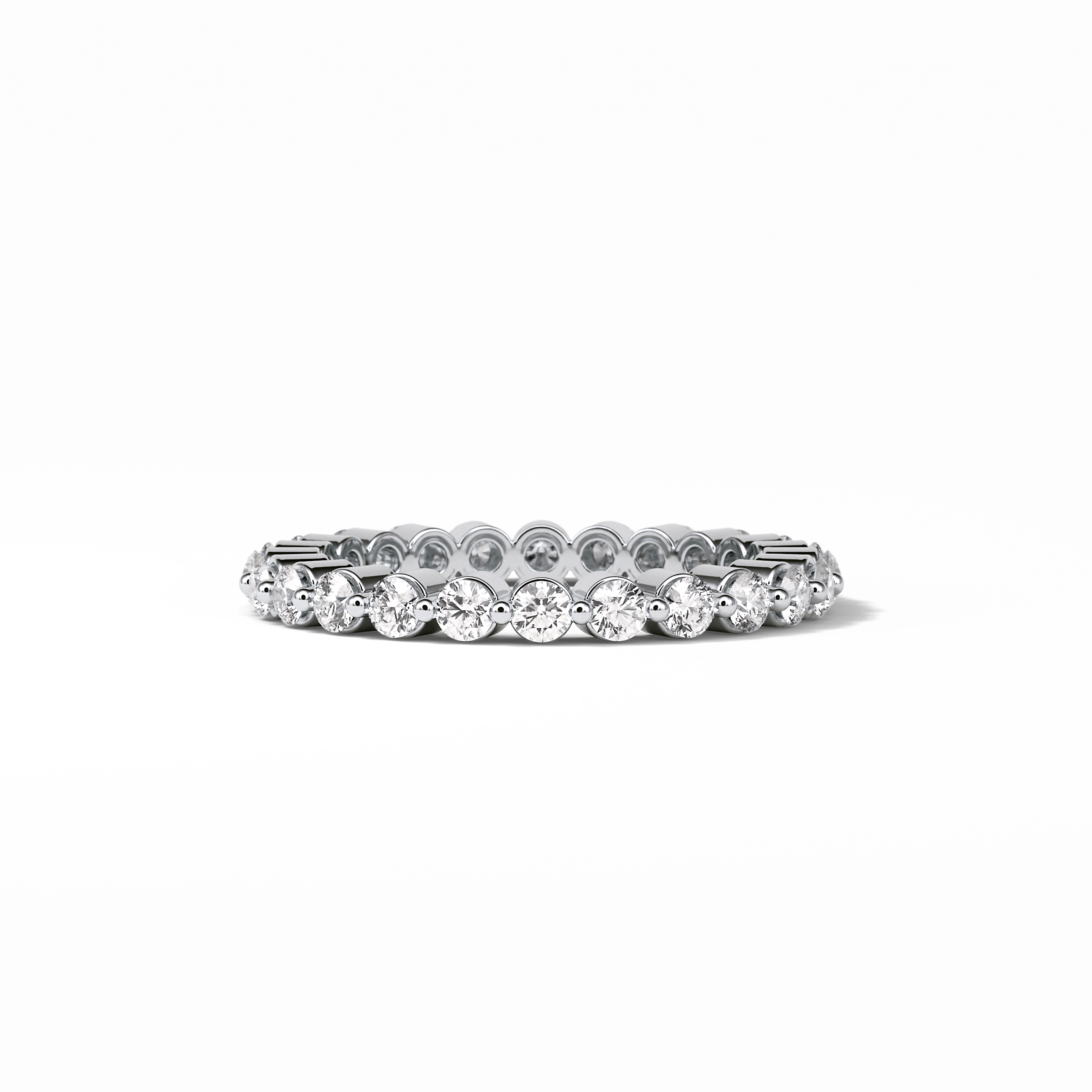 1.2 TCW Round Shaped Moissanite With Full Eternity Wedding Band 1