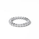 1.2 TCW Round Shaped Moissanite With Full Eternity Wedding Band 5