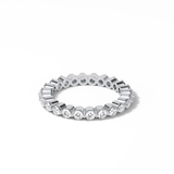 1.2 TCW Round Shaped Moissanite With Full Eternity Wedding Band 5