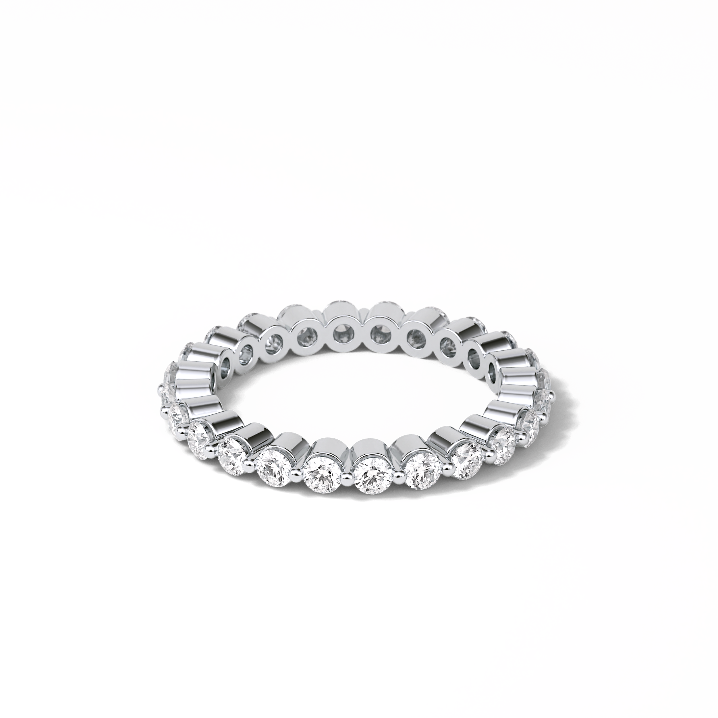 1.2 TCW Round Shaped Moissanite With Full Eternity Wedding Band 5