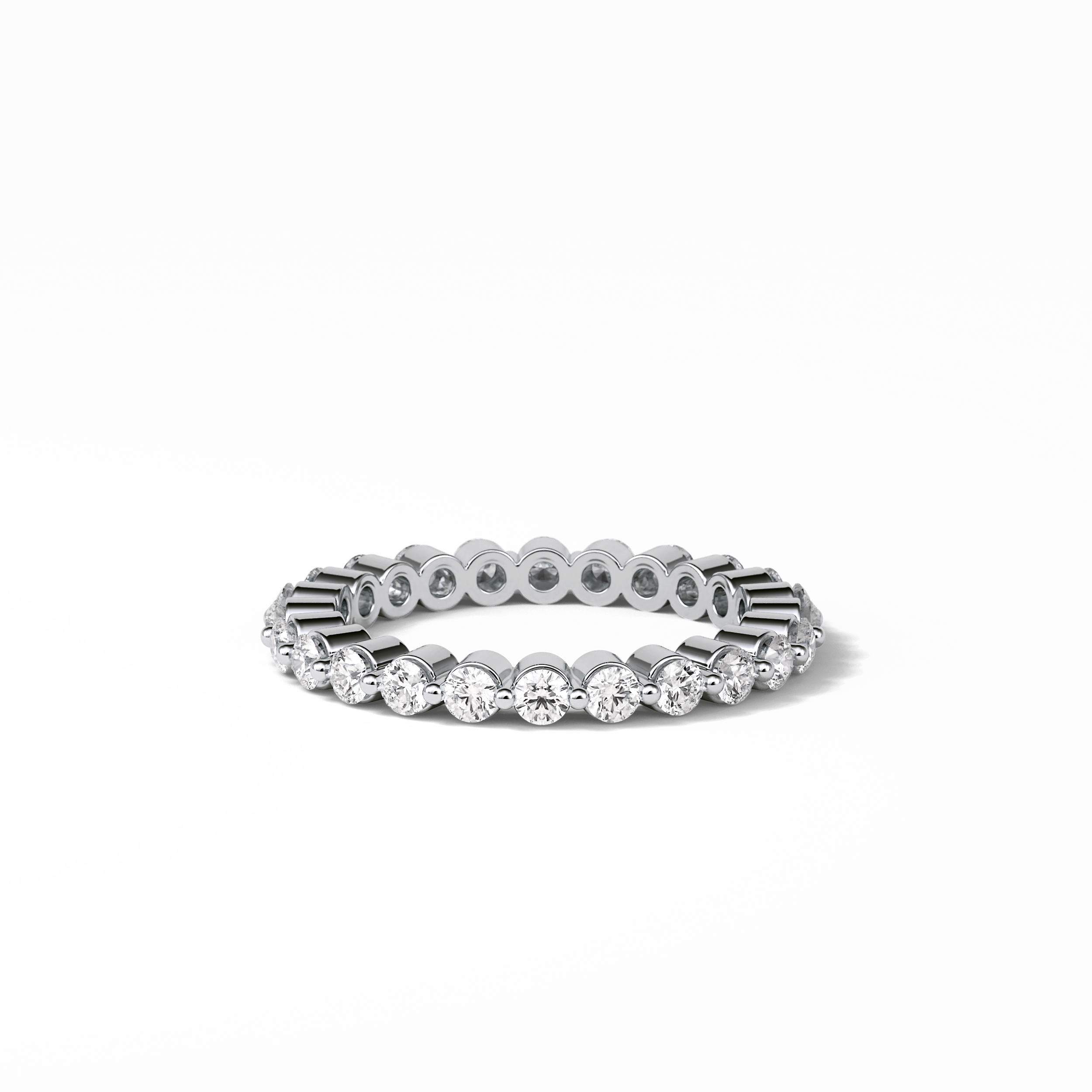 1.2 TCW Round Shaped Moissanite With Full Eternity Wedding Band 6