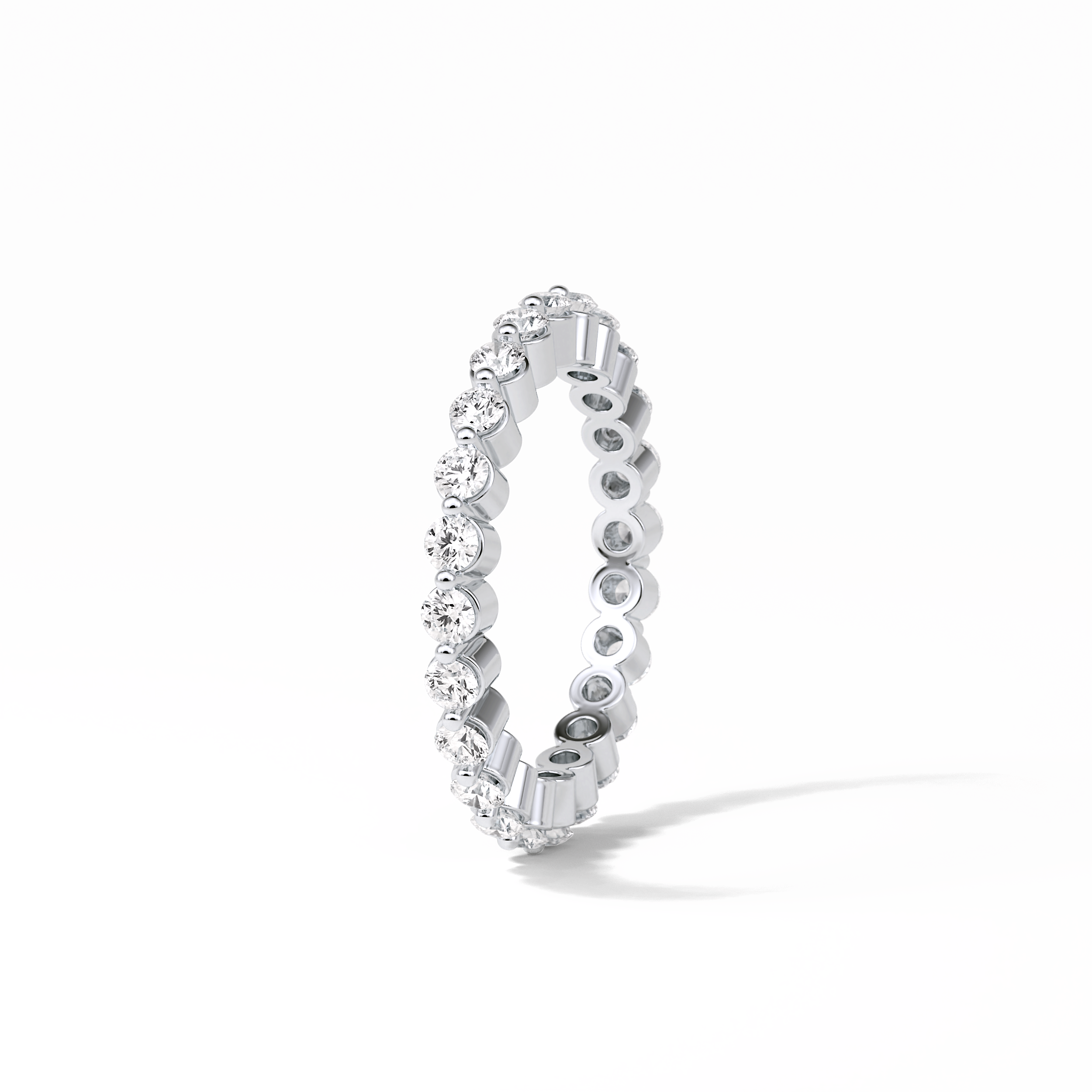 1.2 TCW Round Shaped Moissanite With Full Eternity Wedding Band 2