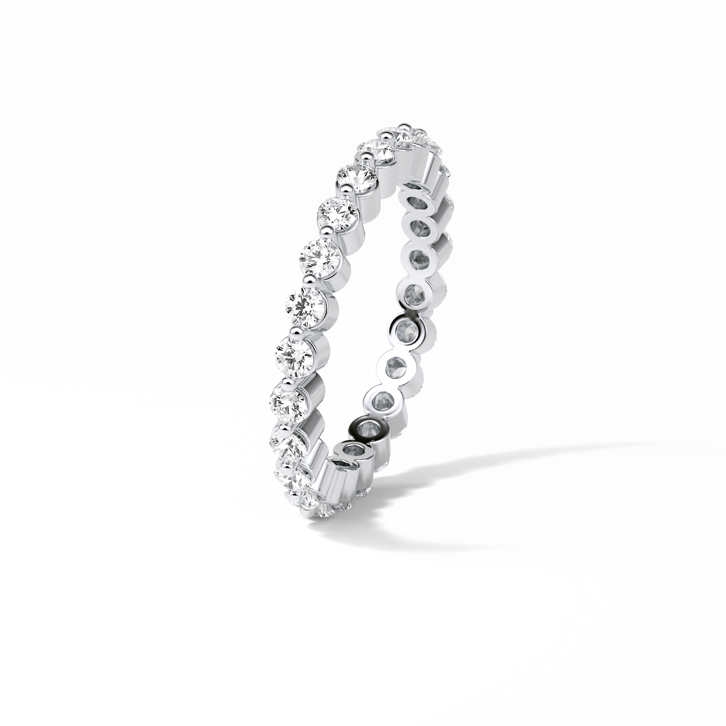 1.2 TCW Round Shaped Moissanite With Full Eternity Wedding Band 3