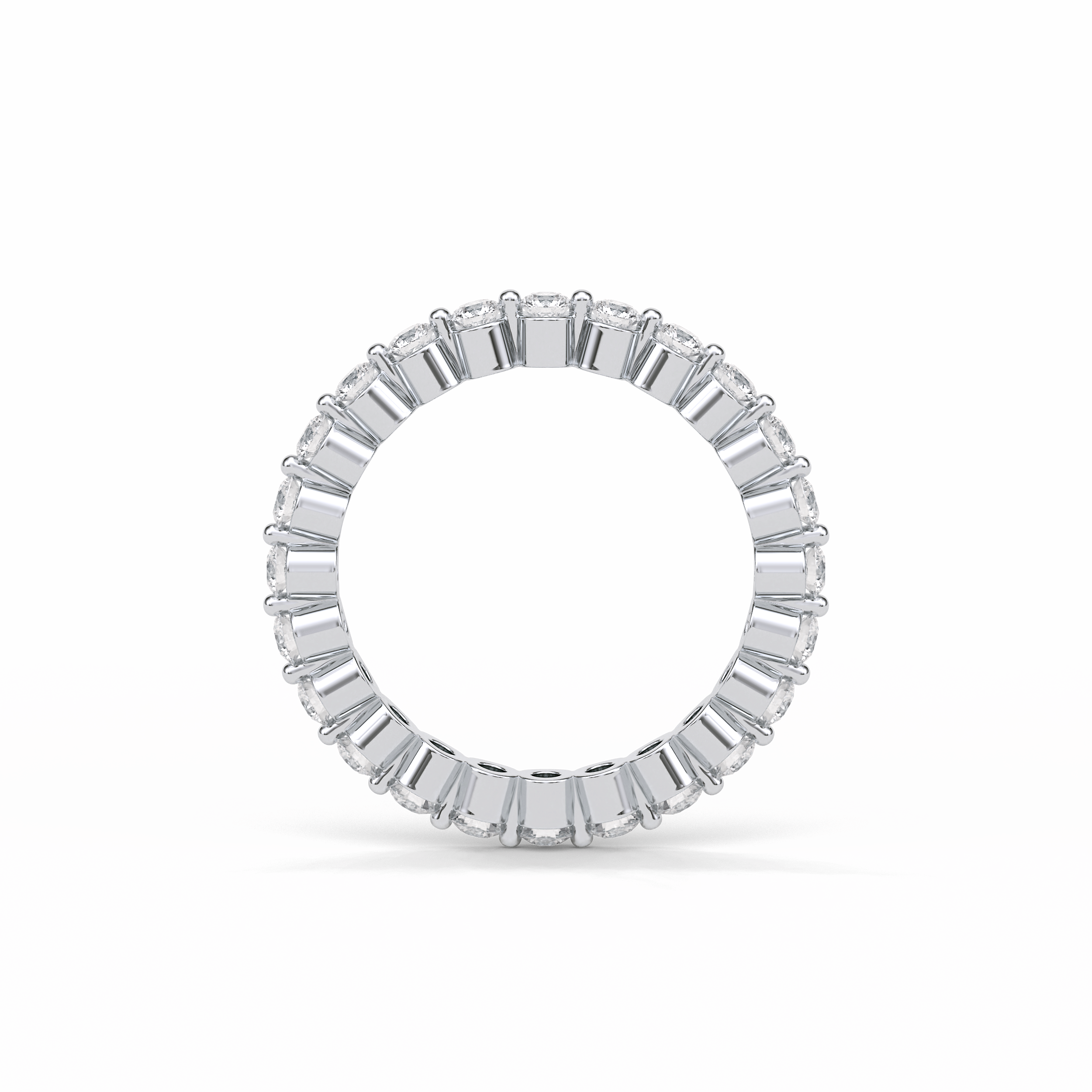 1.2 TCW Round Shaped Moissanite With Full Eternity Wedding Band 4