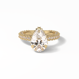3.09 CT Pear Cut Hidden Halo & Pave Style Moissanite Engagement Ring 8