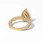 3.09 CT Pear Cut Hidden Halo & Pave Style Moissanite Engagement Ring 9
