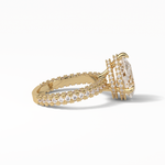 3.09 CT Pear Cut Hidden Halo & Pave Style Moissanite Engagement Ring 10