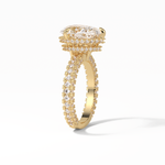 3.09 CT Pear Cut Hidden Halo & Pave Style Moissanite Engagement Ring 12