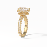 3.09 CT Pear Cut Hidden Halo & Pave Style Moissanite Engagement Ring 12