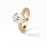 3.09 CT Pear Cut Hidden Halo & Pave Style Moissanite Engagement Ring 13