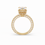 3.09 CT Pear Cut Hidden Halo & Pave Style Moissanite Engagement Ring 14