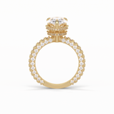 3.09 CT Pear Cut Hidden Halo & Pave Style Moissanite Engagement Ring 14