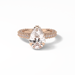 3.09 CT Pear Cut Hidden Halo & Pave Style Moissanite Engagement Ring 15