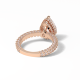 3.09 CT Pear Cut Hidden Halo & Pave Style Moissanite Engagement Ring 16